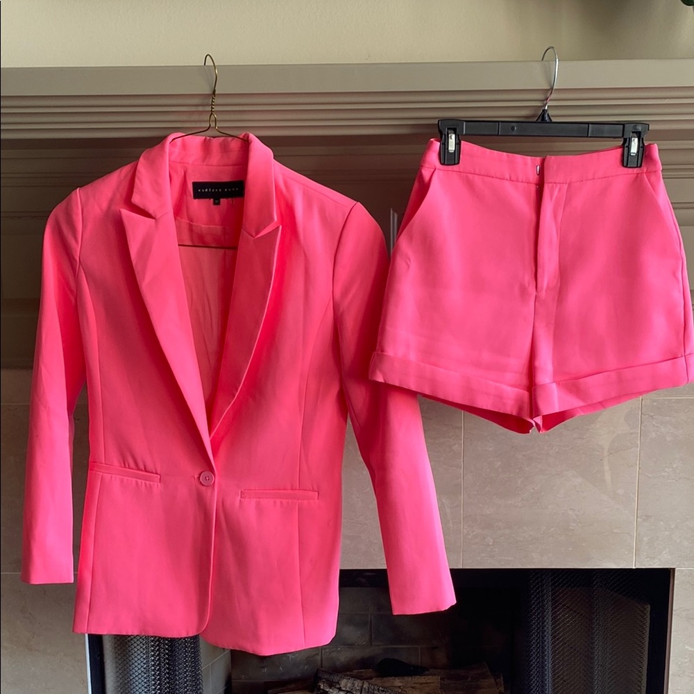 Endless Rose Hot Pink Blazer and Shorts Set